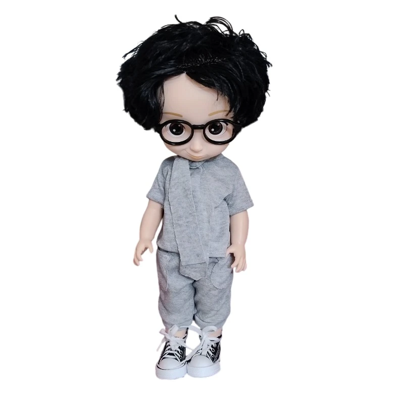 عروسک مدل پسر بچه طرح عینک دار کد GG3 ارتفاع 40 سانتی‌متر