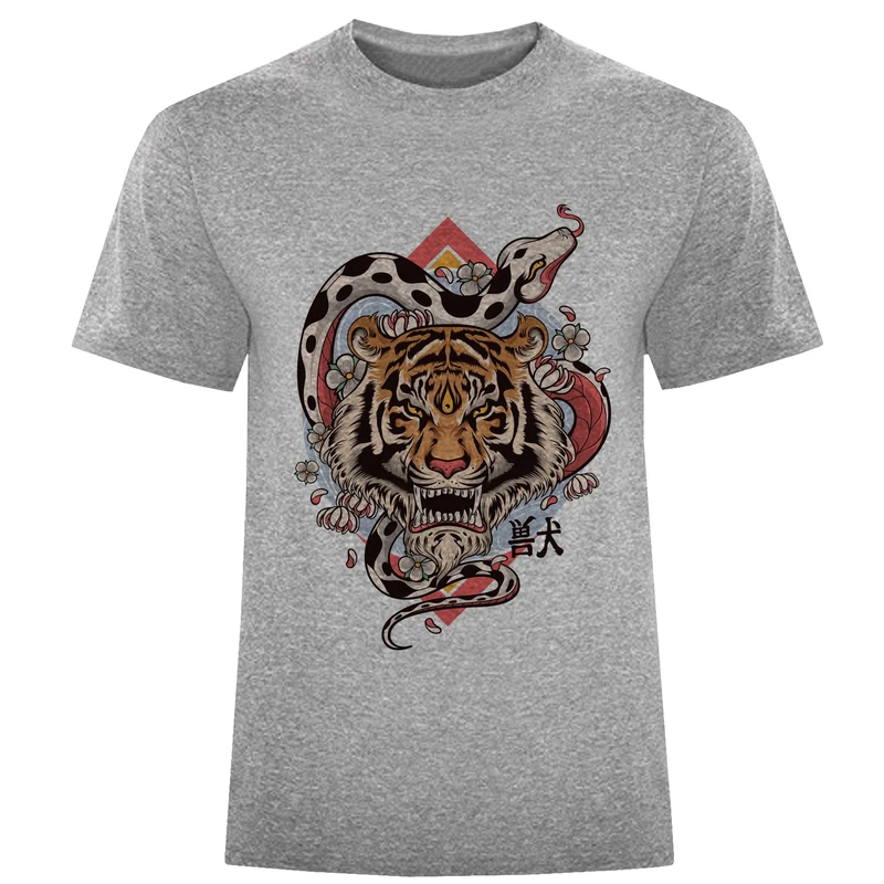 تی شرت آستین کوتاه مردانه مدل ببر و مار 1420