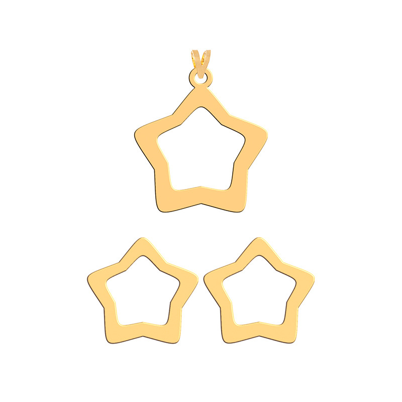 نیم ست طلا 18 عیار زنانه فرشته مدل  ماه و ستاره  WHSL-000137