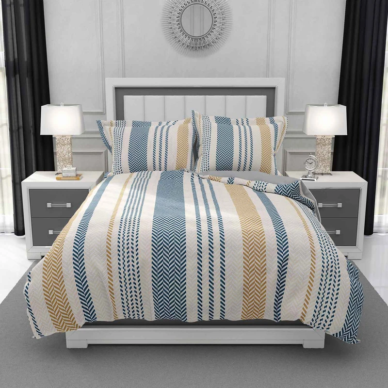 سرویس روتختی مدل راه راه DF88 دو نفره 6 تکه