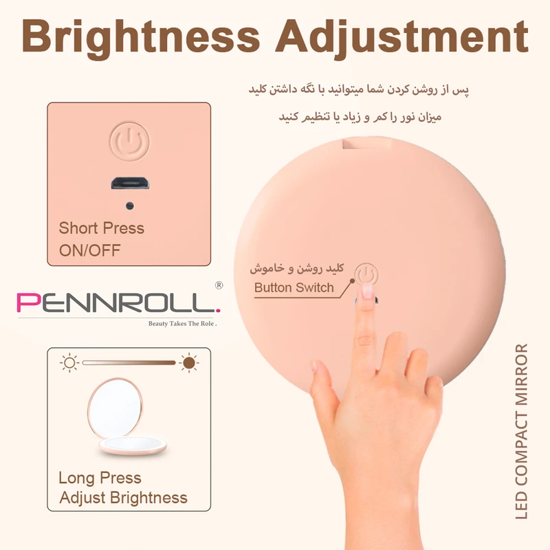 عکس شماره 7 : رینگ لایت آرایشی و آینه پنرول مدل prt-surface light m1