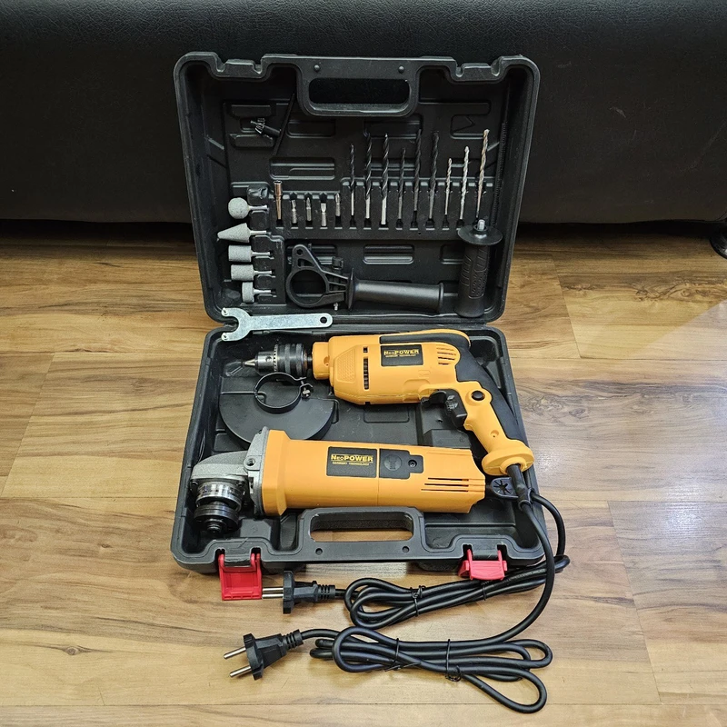 عکس شماره 2 : مینی فرز و دریل نئوپاور مدل 2pcs مجموعه 24 عددی