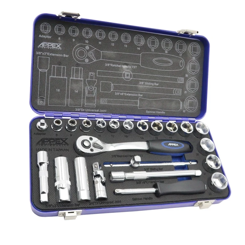 آچار بکس اپکس مدل SMT-3/8INCH-APX-1524-24PCS مجموعه24 عددی
