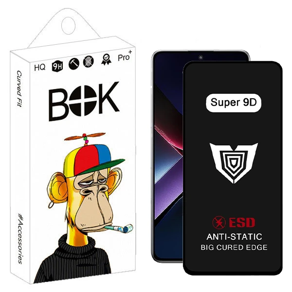 محافظ صفحه نمایش بوک مدل Super 9D Aura مناسب برای گوشی موبایل شیائومی poco X6 pro 5G / X7 pro 5G / Note 13 pro 5G