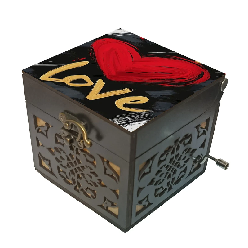 جعبه موزیکال مدل هندلی طرح عشق love قلب کد 2011