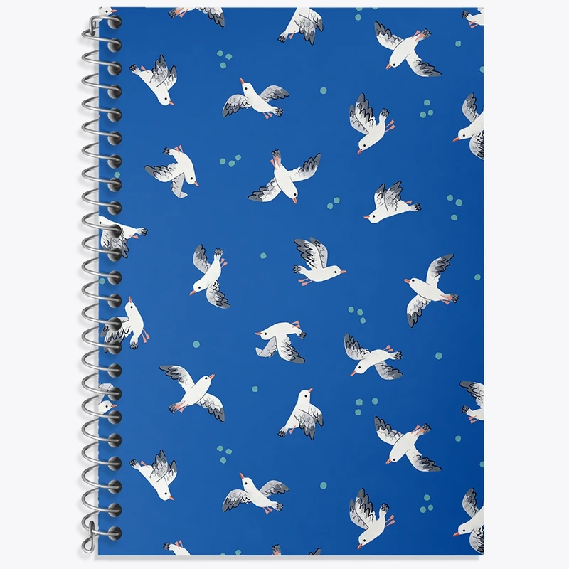 دفتر زبان 50 برگ خندالو مدل سه خط طرح مرغ ماهی خوار کد N730