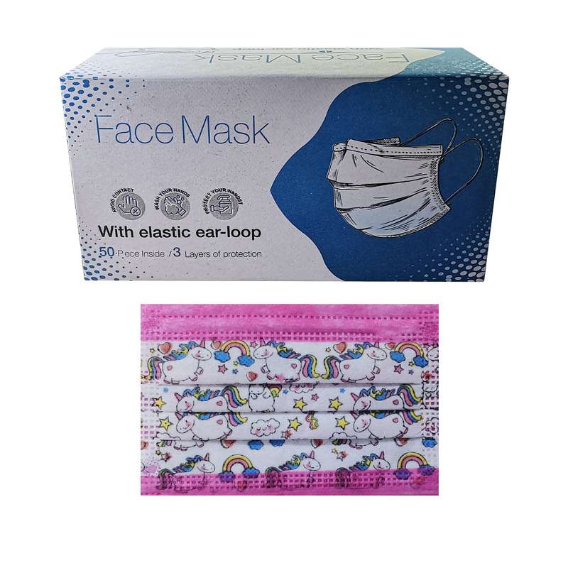 ماسک تنفسی کودک  مدل سه لایه ملت بلون بسته 50 عددی
