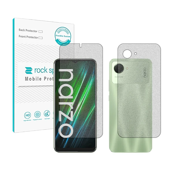 محافظ صفحه نمایش مات راک اسپیس مدل HyMTT مناسب برای گوشی موبایل ریلمی Narzo 50i Prime به همراه محافظ پشت گوشی