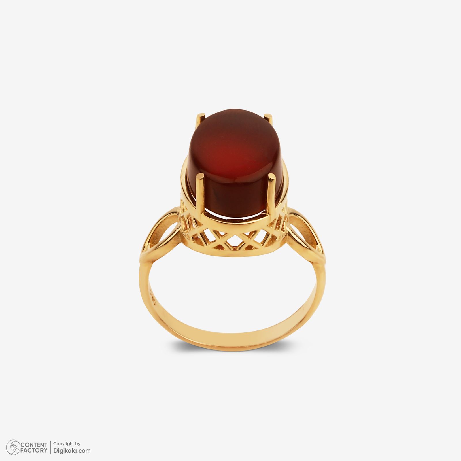 انگشتر طلا کم اجرت 18 عیار زنانه گلدم مدل R344008 سایز 56 -  - 5