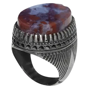 انگشتر نقره مردانه مدل شجر قائنات پاییزی SGP2019