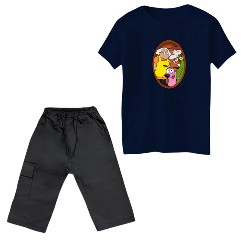 ست تی‌شرت و شلوارک پسرانه مدل سگ بامزه