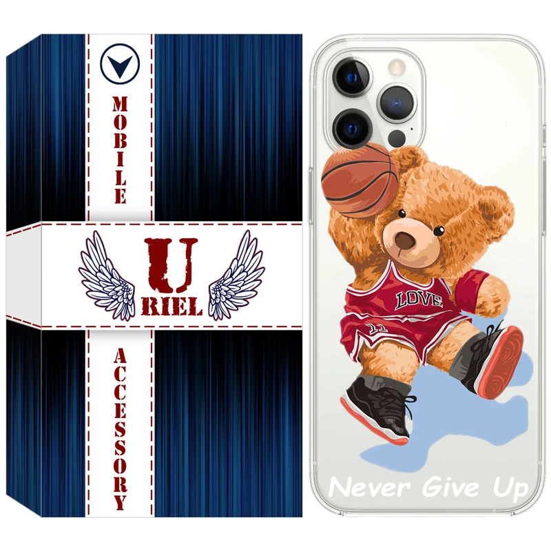 کاور ژله ای یوریل قاب مدل Clear کد 63 طرح خرس ورزشکار مناسب برای گوشی موبایل اپل iPhone 12 Pro