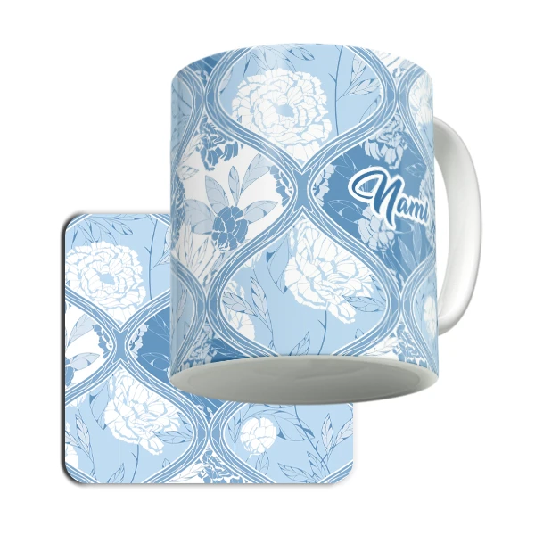 ماگ لاژید مدل اسم نامی کد Batik02 به همراه زیرلیوانی