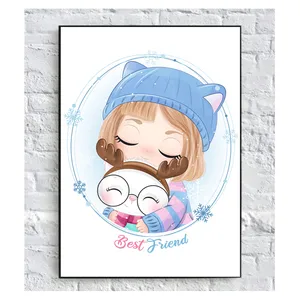 تابلو شاسی کودک مدل دختر و گربه کد 2