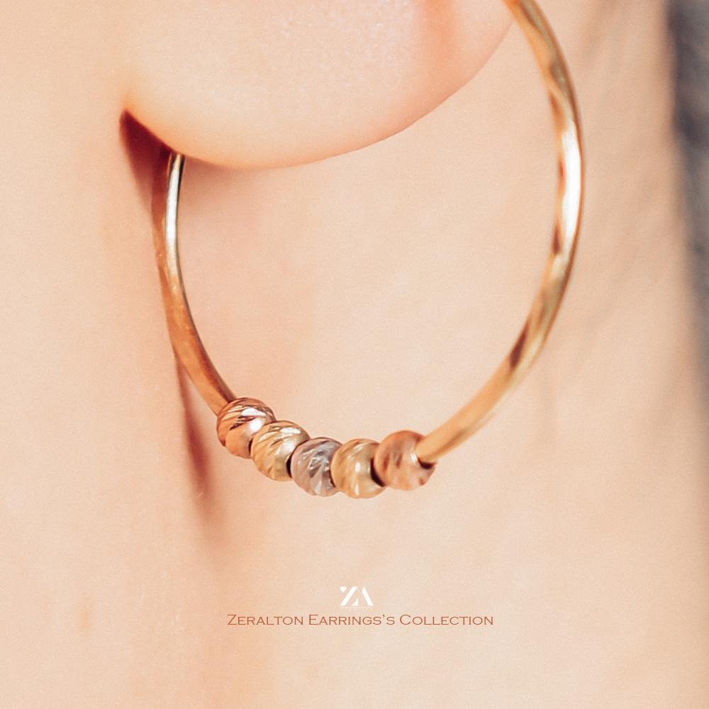 گوشواره طلا 18 عیار زنانه زرالتون مدل حلقه ای آلبرنادو