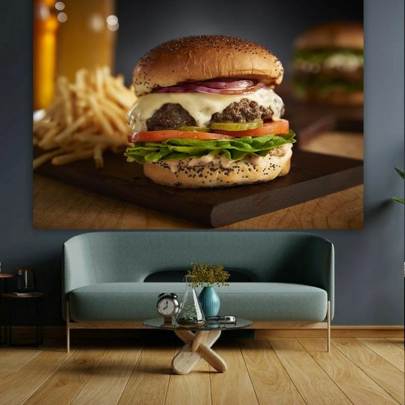 پوستر طرح همبرگر خوشمزه مدل پنیری کد GR1217