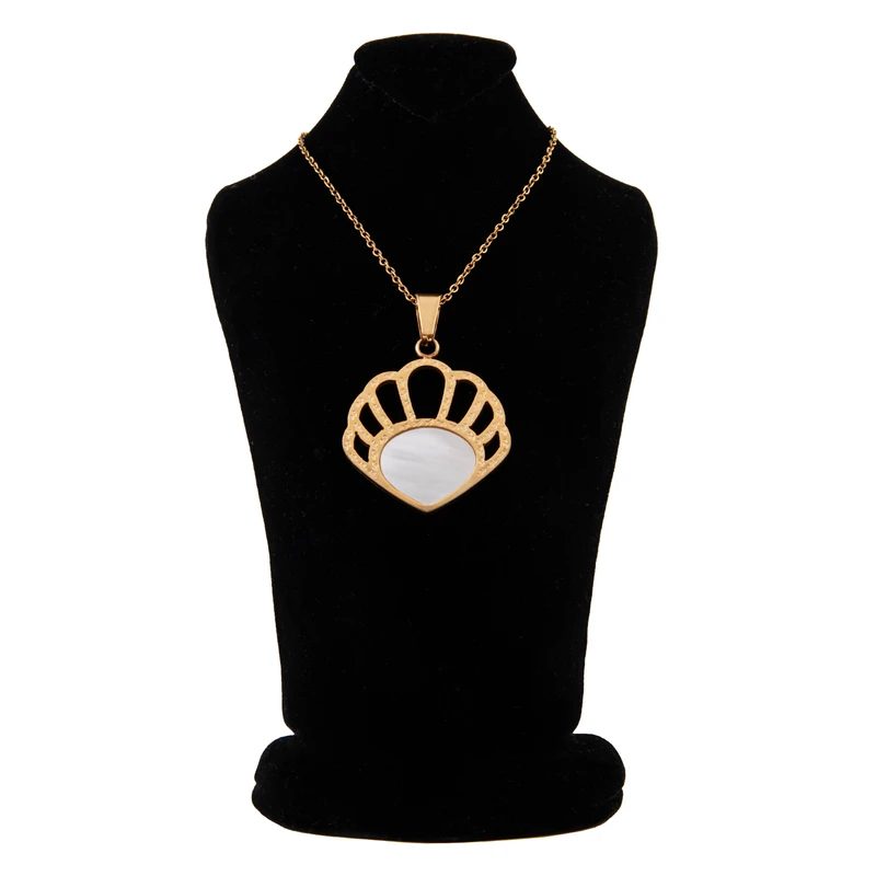 گردنبند زنانه مدل صدف مروارید دار کد 1383