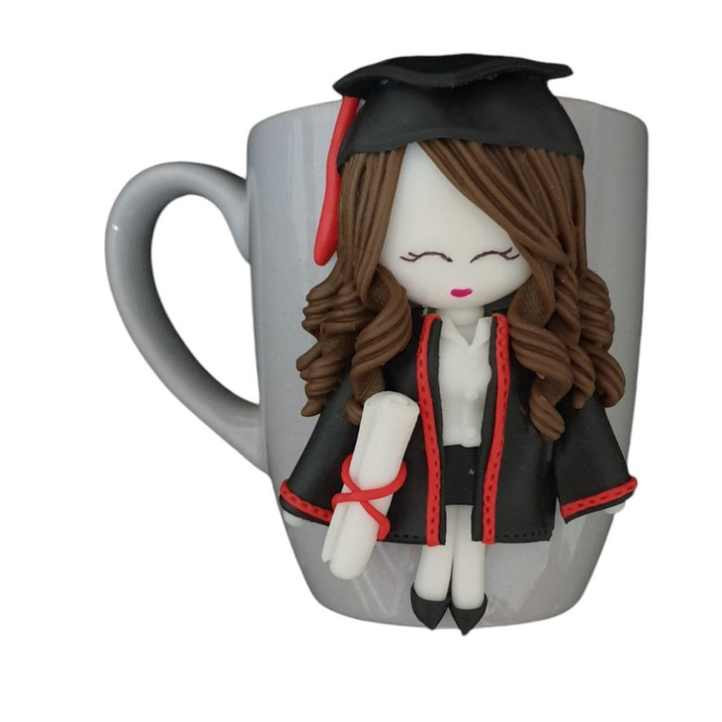 لیوان سرامیکی مدل عروسکی طرح فارغ التحصیل کد 1176