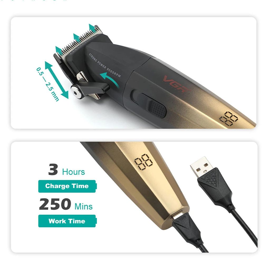 ماشین اصلاح موی سر و صورت وی جی ار مدل V-003 - - 5