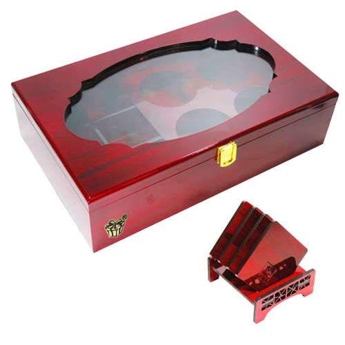 جعبه پذیرایی لوکس باکس مدل کلاسیک کد LB104-LM به همراه  زیر لیوانی