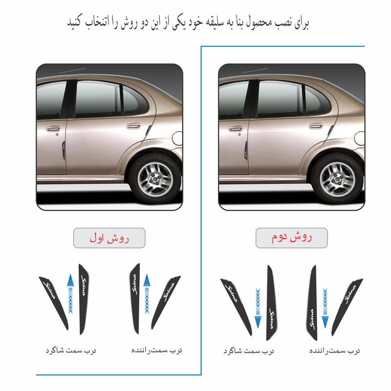 ضربه گیر در خودرو کد s129-L مناسب برای سایپا ساینا مجموعه 4 عددی