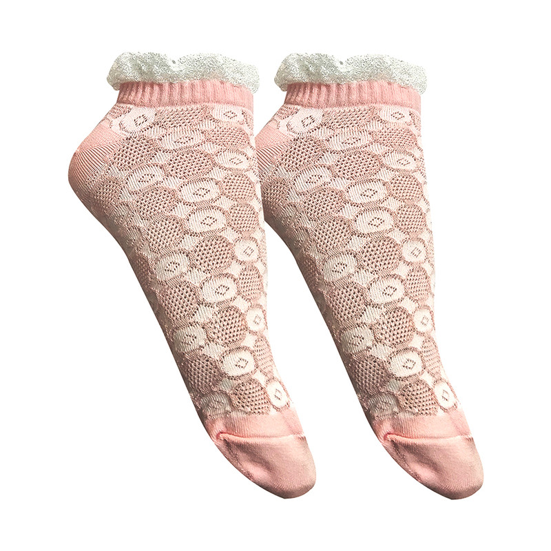 جوراب ساق کوتاه زنانه تن پوش هنگامه مدل گل برجسته کد PIN02