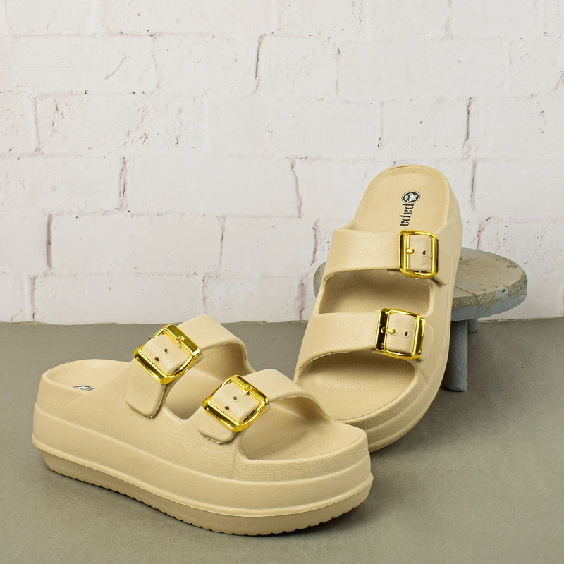 عکس شماره 18 : دمپایی زنانه پاپا مدل نقره کد 1662-cr