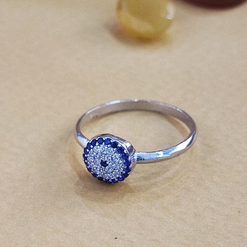 انگشتر نقره زنانه مدل چشم نظر تک چشم کد RS2038