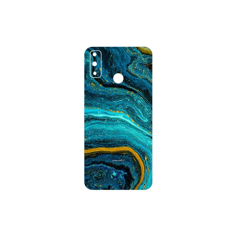 برچسب پوششی ماهوت مدل Turquoise marblewith golden streaks مناسب برای گوشی موبایل هوآوی Y8s