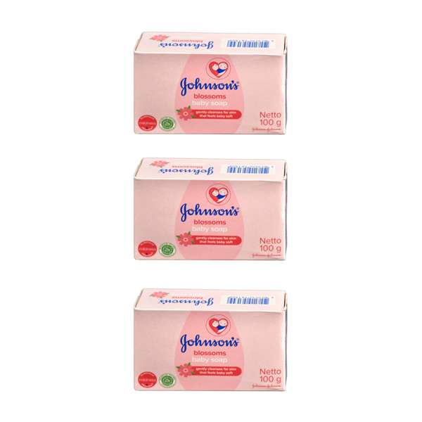 صابون بچه جانسون مدل Blossom وزن 100 گرم بسته 3 عددی