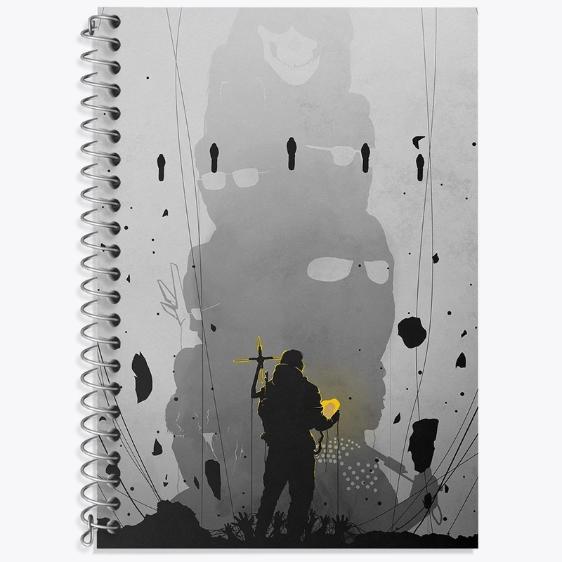 دفتر زبان 50 برگ خندالو مدل سه خط طرح بازی دث استرندینگ (Death Stranding) کد 35110