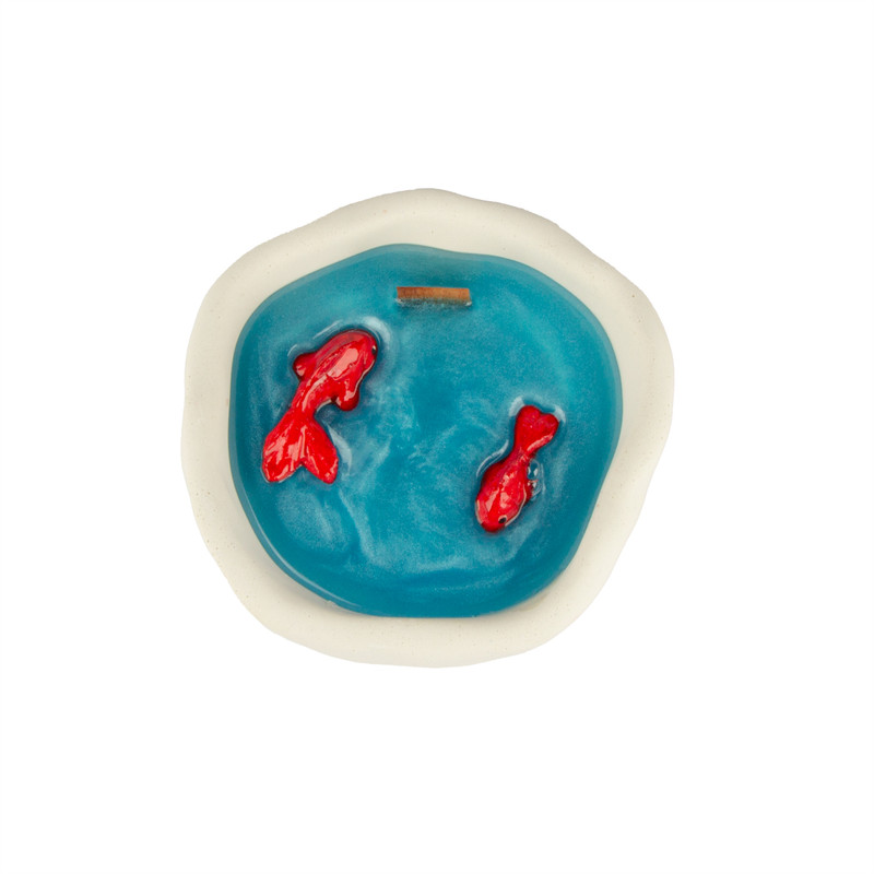 شمع دست ساز مدل ژله ای حوض ماهی