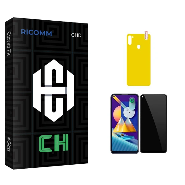 محافظ صفحه نمایش حریم شخصی ریکام مدل CH Glass مناسب برای گوشی موبایل سامسونگ Galaxy M11  محافظ پشت گوشی