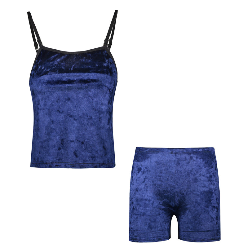 ست تاپ و شلوارک زنانه فرنوش مدل مخمل کد 07