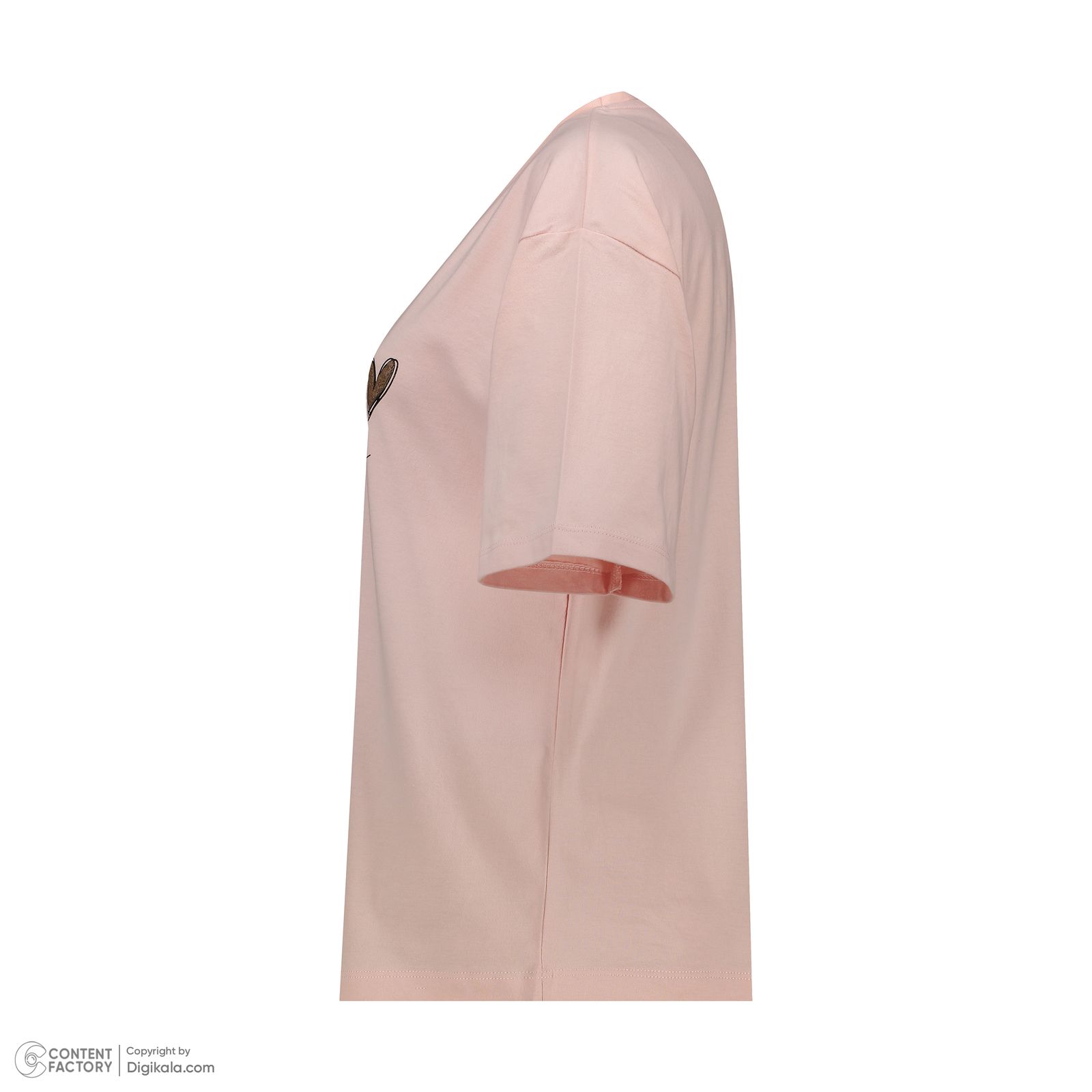 تی شرت آستین کوتاه زنانه باینت مدل 809-4 رنگ صورتی روشن -  - 3