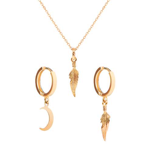 نیم ست طلا 18 عیار زنانه ریسه گالری مدل پوکاهانتس 3053-5042