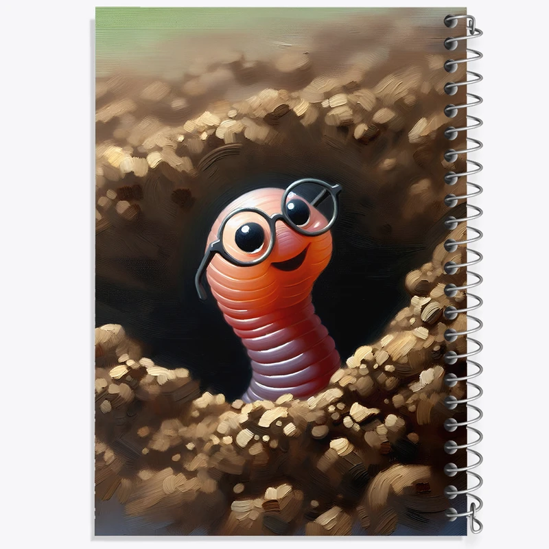 دفتر مشق 100 برگ خندالو طرح کرم کیوت کد F5525