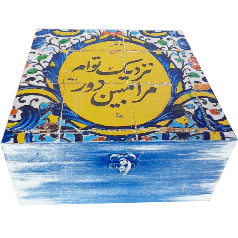 جعبه چوبی مدل سنتی طرح کاشی کد 4 
