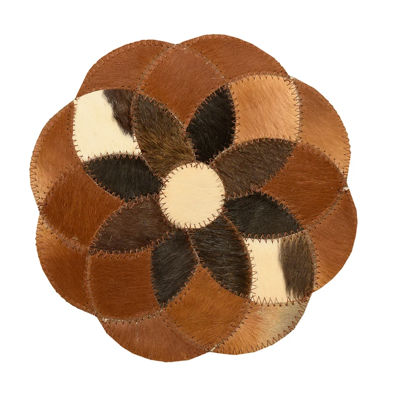 کلاژ چرم و پوست مدل رومیزی گل کد 002