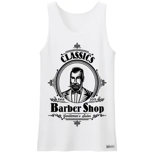 تاپ مردانه مدل BARBER کد TT27 رنگ سفید