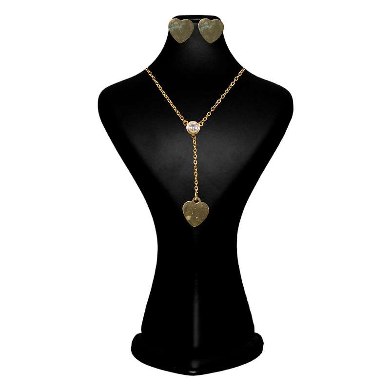 نیم ست زنانه طرح قلب تک نگین کد RKH_812