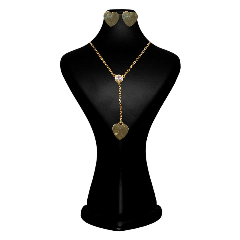 نیم ست زنانه طرح قلب تک نگین کد RKH_812