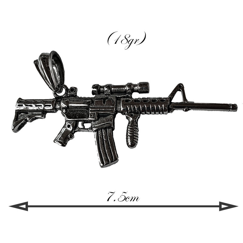 آویز گردنبند مردانه مدل اسلحه کد PL-M-AS2 آویز گردنبند مردانه مدل اسلحه کد PL-M-AS2