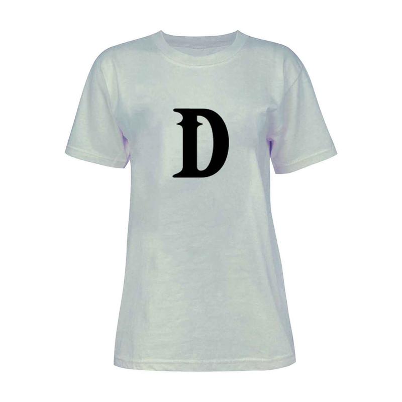 تی شرت آستین کوتاه زنانه مدل حرف D کد L222 رنگ طوسی