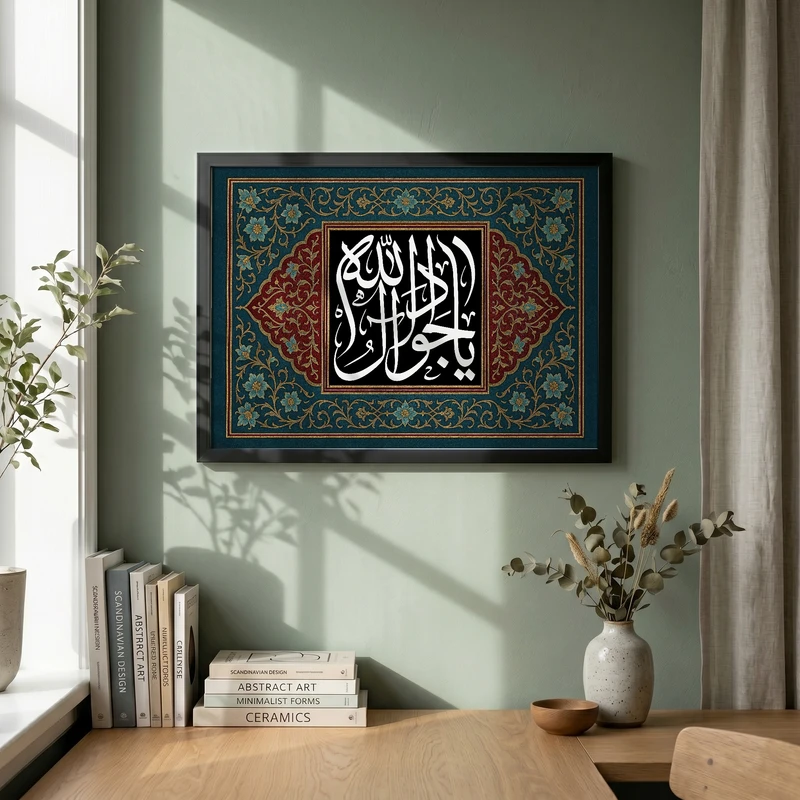 تابلو طرح شهادت امام جواد مدل G14285 فریم مشکی