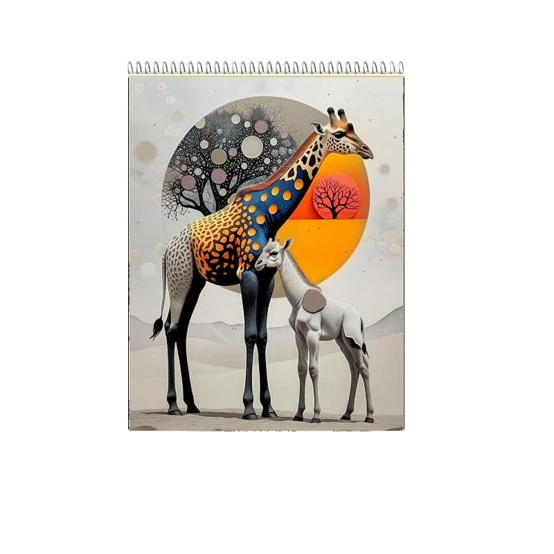 دفتر شطرنجی 100 برگ طرح زرافه کد 304