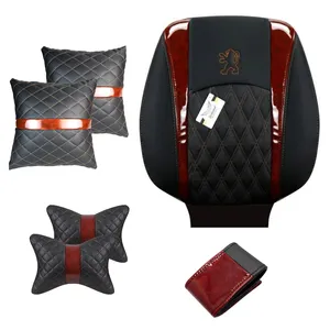 روکش صندلی خودرو سوشیانت مدل فابریک مناسب برای پژو پارس به همراه پشت گردنی و باکس صندوق و دورفرمان