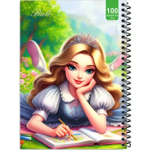دفتر نقاشی 100 برگ بله طرح فانتزی دختر نقاش کد A4-N84