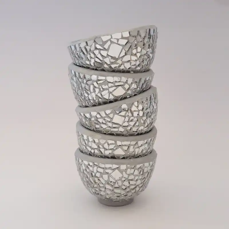 کاسه سفالی خط هنر مدل آینه کاری