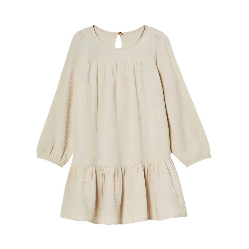 پیراهن آستین بلند یقه گرد دخترانه لوپیلو مدل Roomi